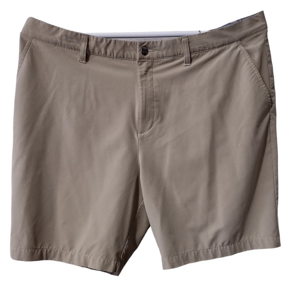 Adidas Shorts Mens Size 40 Adidas Logo Golf Running Active Stretch 4 Pockets Tan